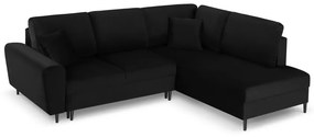 Coltar extensibil Kyoto 5 locuri catifea picioare negre