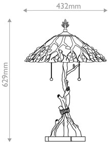 Quoizel QZ-WHISPERING-TL-VB - Lampă de masă Tiffany WHISPERING 2xE27/60W/230V