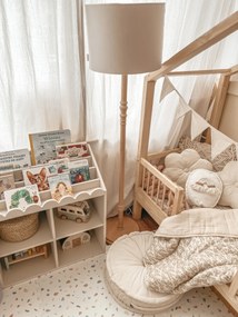 Biblioteca pentru copii BOOK NOOK LATTE 71x76 cm, crem