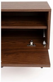 Comodă TV maro cu aspect de lemn de nuc 120x50x40 cm Stripes – White Label