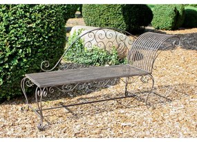 Bancă de grădină neagră/maro închis din metal Lamington – Garden Pleasure