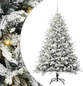 vidaXL Brad de Crăciun artificial pre-iluminat cu set de bile Verde