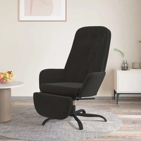 3097647 vidaXL Scaun de relaxare cu taburet, negru, catifea
