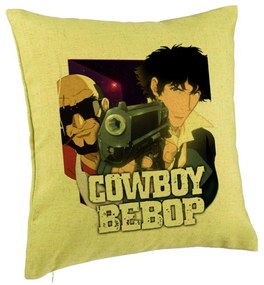 Perna Decorativa cu Cowboy Bebop 3, 40x40 cm, Verde, Husa Detasabila, Burduf