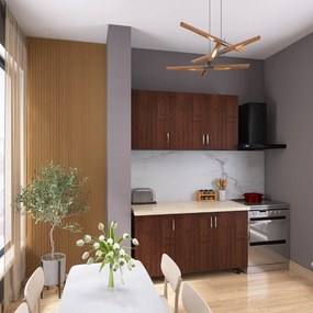 Bucatarie ELA 120, Culoare Wenge, Material PAL 18mm, Blat Termorezistent
