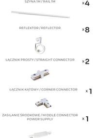 Zuma Line 3591 - Spot pe șină MASTER 8xGU10/15W/230V alb