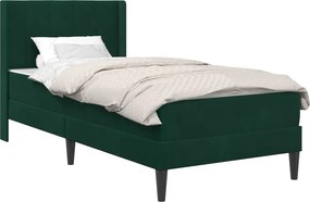 vidaXL Cadru de pat cu saltea Verde închis 80 x 200 cm Catifea