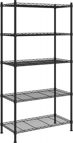 vidaXL Raft depozitare, 5 niveluri, negru, 90x35x180 cm, 250 kg