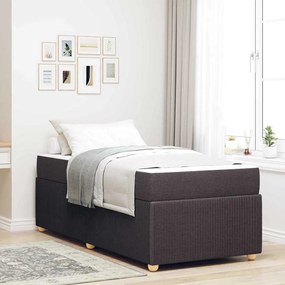 vidaXL Cadru de pat cu saltea Maro închis 80 x 200 cm țesătură