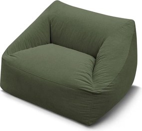 Fotoliu bean bag verde cu tapițerie din catifea reiată Lilibet – Bobochic Paris