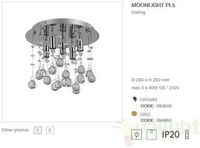 Plafonier cristal Venezian diam. 26cm MOONLIGHT PL5 cromo 094649