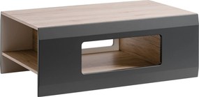 Masuta cafea CLIFF, gri grafit/stejar, PAL, 100x61x38 cm