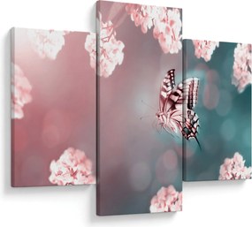 Tablou - Fluture între flori (90x60 cm)