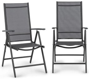 Almeria Garden Chair, scaun pliabil, set de 2 bucăți, 56,5 x 107 x 68 cm, ComfortMesh, antracit