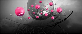 Tabloul cu bile abstracte roz (120x50 cm)