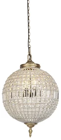 Lampă suspendată Art Deco cu cristal 50cm auriu - Kasbah