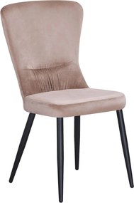 Scaun MIA, bej/negru, stofa catifelata/metal, 51x62x95 cm