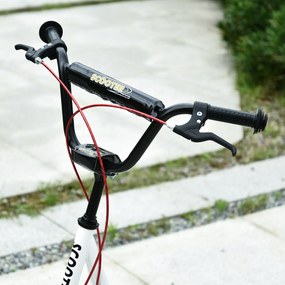 HOMCOM Trotinetă pentru copii Trotinetă oraș Treticiclu Kickboard cu roți pneumatice și frână de mână Trotinetă copii pliabilă de la 5 ani 16 inch Alb 139 x 58 x 90-96 cm | Aosom Romania