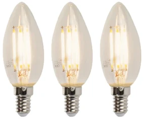 Set de 3 becuri LED E14 cu luminozitate reglabilă tip lumânare B35 5W 380lm 2700K
