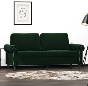 Canapea cu 2 locuri, verde inchis, 140 cm, catifea Verde inchis, 172 x 77 x 80 cm