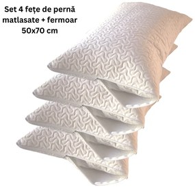 Set 4 Fețe de Pernă Matlasate 50x70 cm