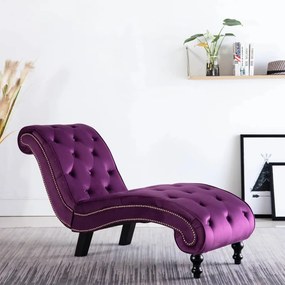 vidaXL Șezlong, violet, catifea