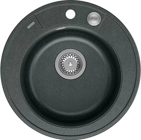Chiuveta compozit incastrata Quadron Unique Morgan 210 negru - inox 51 cm