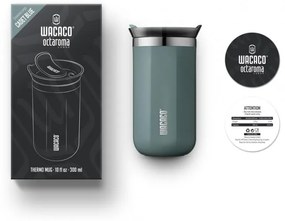 Cana termos Wacaco Octaroma Lungo Cadet Blue, 300ml, Izolata in vid, Pereti dubli, Fara BPA, Albastru