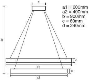Lustră LED dimabilă pe cablu LED/135W/230V 3000-6500K + telecomandă
