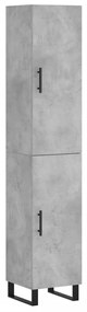 3198813 vidaXL Dulap înalt, gri beton, 34,5x34x180 cm, lemn prelucrat