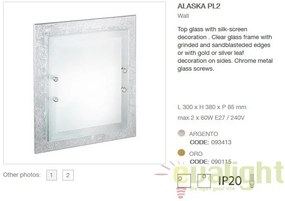 Aplica de perete,Plafonier dim. 30x38cm ALASKA PL2 argintiu 093413