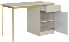 Birou Nicole 120 cm cu o ușă și sertar - casmir / picioare aurii