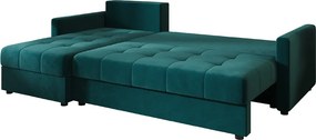 Coltar extensibil de colt VENORIA, petrol, reversibil, 220x143 cm + 2 perne GRATUIT