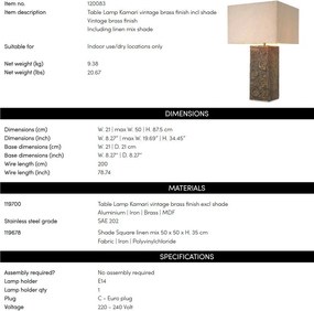 Veioza, Lampa de masa LUX aluminiu turnat Kamari