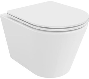 Mexen Rico vas de toaletă Rimless cu capac slim cu închidere lentă , duroplast, Albă - 30720300