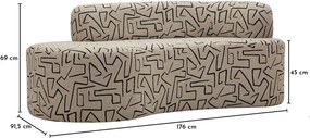 Canapea bej cu tapițerie din țesătură bouclé 176 cm Nairobi – Mauro Ferretti