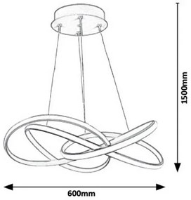 Rabalux 5692 - Lustră LED pe cablu AMBROSIO LED/40W/230V