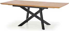 Masa extensibila CAPITAL, stejar auriu/negru, 180/240x90x76 cm