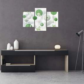 Tablou - Flori în cercuri (90x60 cm)