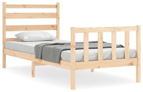 3191996 vidaXL Cadru de pat cu tăblie single mic, lemn masiv