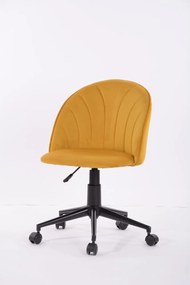 Scaun de birou - tapiterie catifea galbena