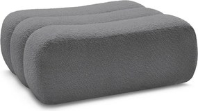 Taburet gri cu tapițerie din țesătură bouclé Azra – Bobochic Paris