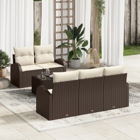 vidaXL Set de canapele pentru grădină 6 pcs Maro 55 x 55 x 37 cm