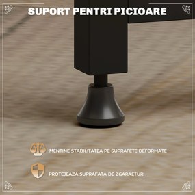 HOMCOM Set de Masă de Bar și Scaune cu Raft de Depozitare, 91x49x91 cm, Maro Rustic | Aosom Romania