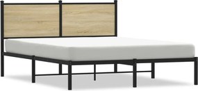 vidaXL Cadru de pat metalic fără saltea, stejar sonoma, 150x200 cm