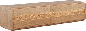 Comodă TV stejar masiv Dominic, 184 × 44 × 48 cm