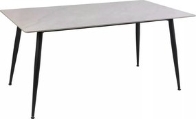 Masa RION, gri cu efect de marmura, ceramica/metal, 160x90x76 cm