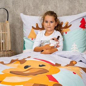 Lenjerie de pat din bumbac 4Home Christmasreindeer, 140 x 200 cm, 70 x 90 cm