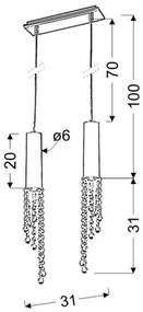 Lustră LED pe cablu DUERO 2xLED/3W/230V