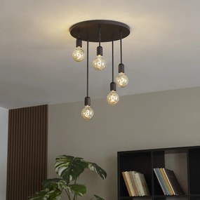 Plafoniera moderna neagra cu 5 lumini - Facil